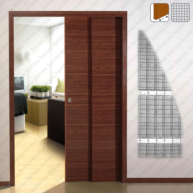 Estrutura/Cassete BOXKEL MITO para portas correr 2 folhas TELESC�PICAS  - Reboco / Gesso